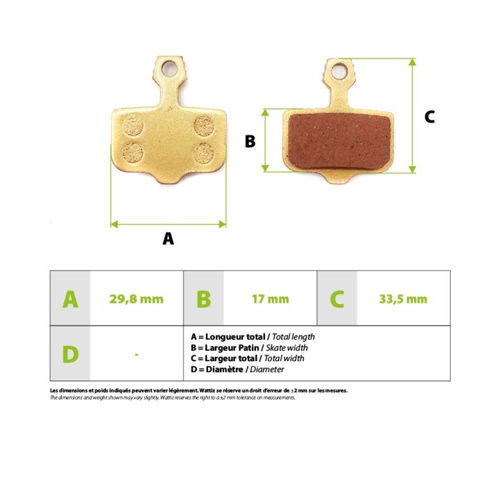 Plaquettes de frein métalliques Sram Avid  pour Zero 10x et 11x/Vsett 10+ /Storm et Thunder