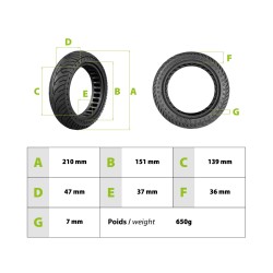 Pneu plein 8.5x2 Xiaomi M365 nouvelle génération