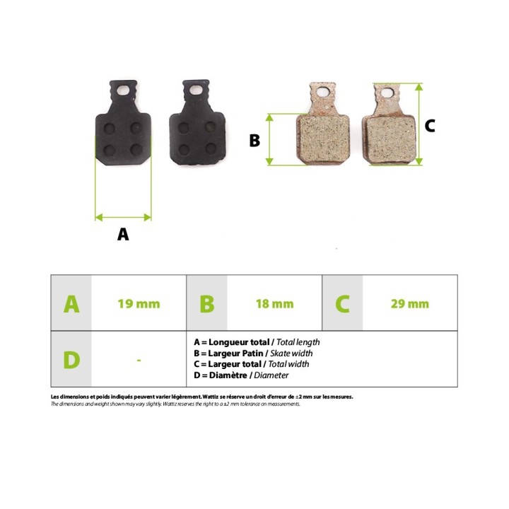 Plaquettes de frein semi-métalliques Magura MT5 et MT7