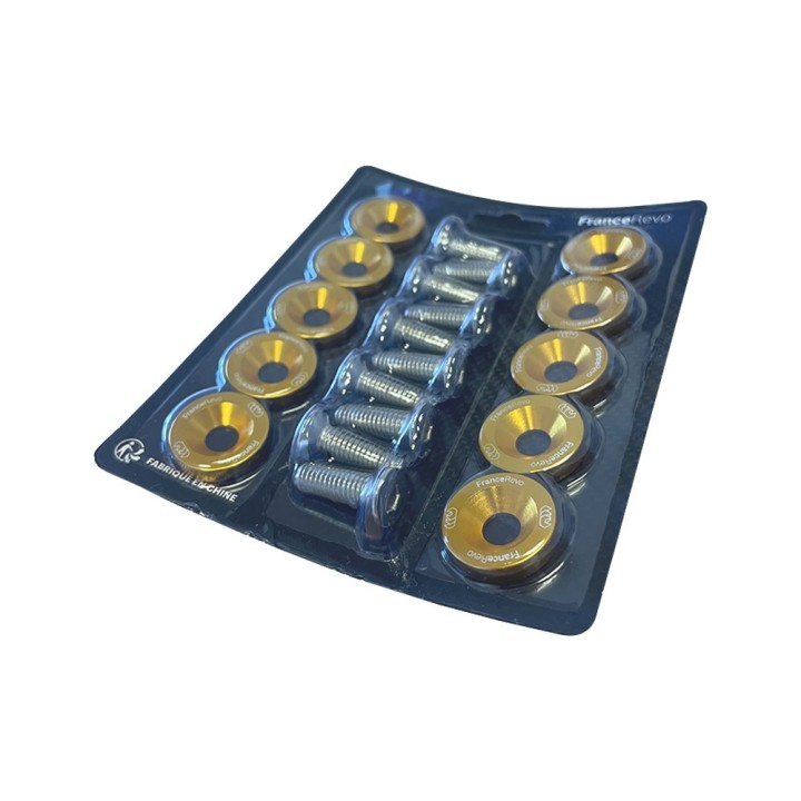 Rondelles de deck trottinette 19 mm, lot de 10 avec vis M6 — 8 coloris (Jaune)