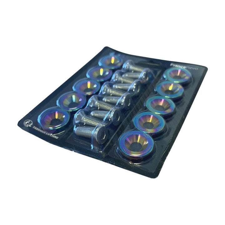 Rondelles de deck trottinette 19 mm, lot de 10 avec vis M6 — 8 coloris (Rainbow)