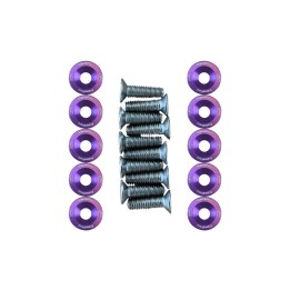 Rondelles de deck trottinette 19 mm, lot de 10 avec vis M6 — 8 coloris (Violet)