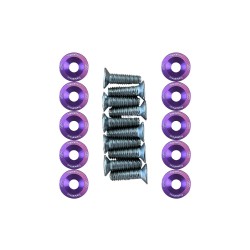 Rondelles de deck trottinette 19 mm, lot de 10 avec vis M6 — 8 coloris (Violet)