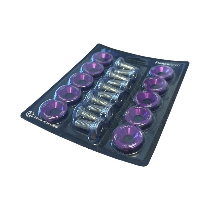 Rondelles de deck trottinette 19 mm, lot de 10 avec vis M6 — 8 coloris (Violet)