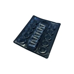 Rondelles de deck trottinette 19 mm, lot de 10 avec vis M6 — 8 coloris (Noir)