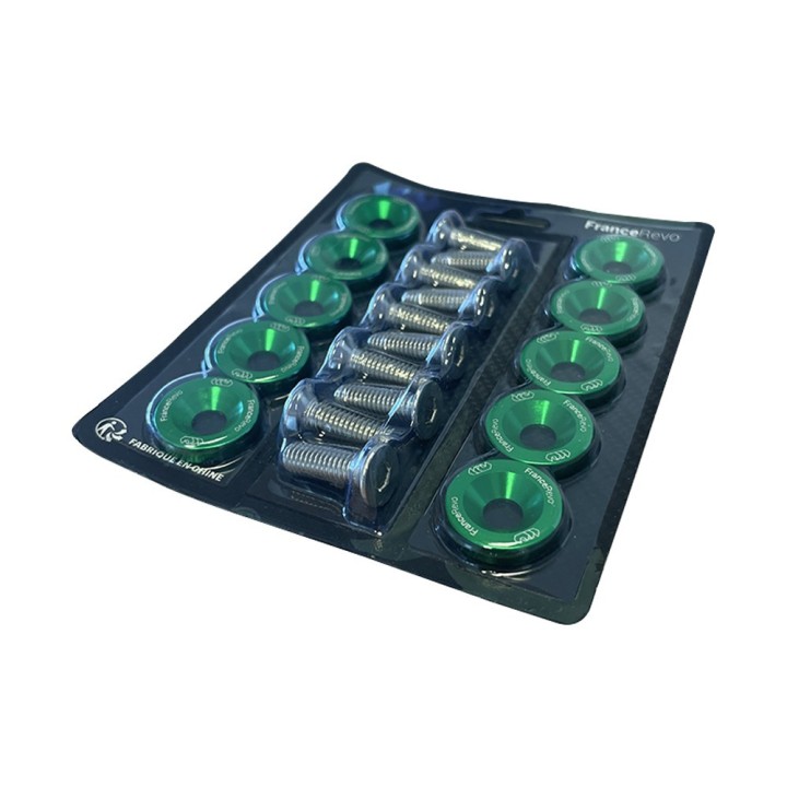 Rondelles de deck trottinette 19 mm, lot de 10 avec vis M6 — 8 coloris (Vert)