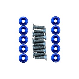 Rondelles de deck trottinette 19 mm, lot de 10 avec vis M6 — 8 coloris (Bleu)