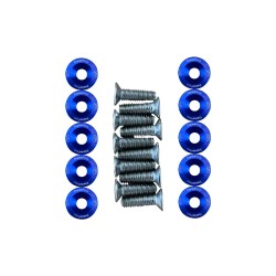 Rondelles de deck trottinette 19 mm, lot de 10 avec vis M6 — 8 coloris (Bleu)