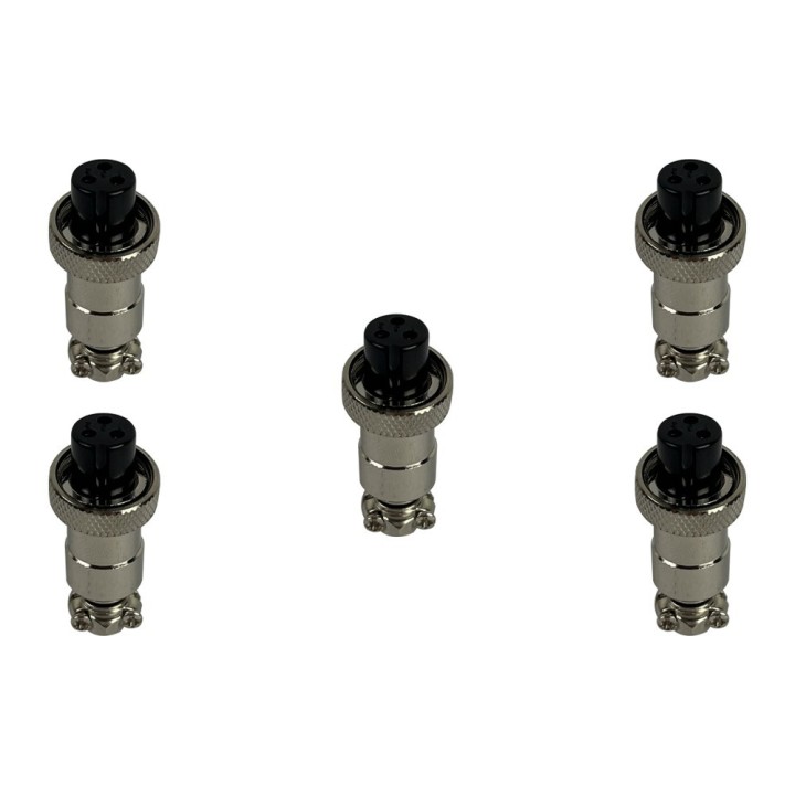 Prise GX12 3 pins femelle x5 pcs