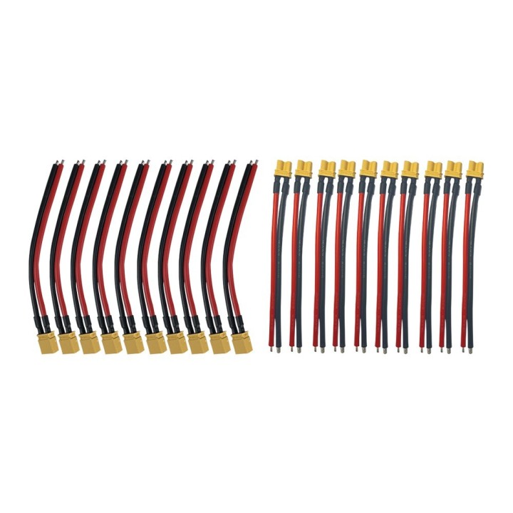 Pack Prises XT30 Avec Cables  X10 males + X10 femelles