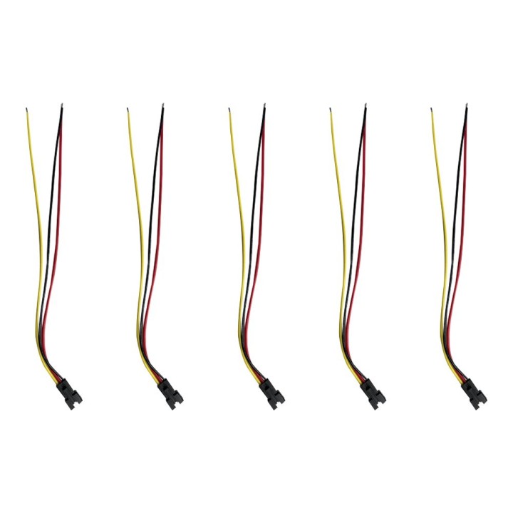 Prise JST 3 pin avec câble mâle x5