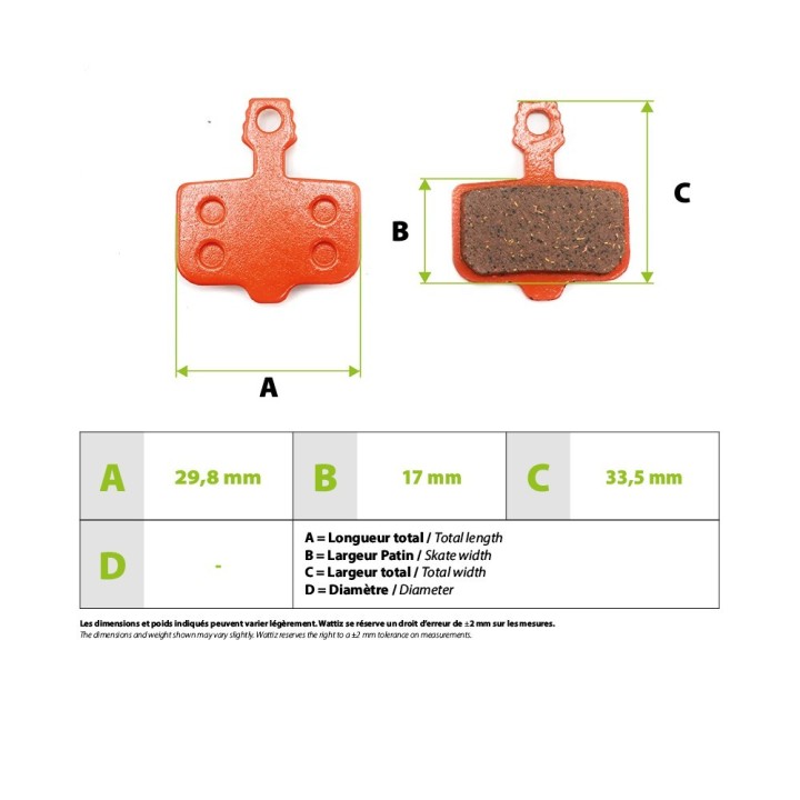 Plaquettes de frein céramique Sram Avid pour Zero 10x et 11x/Vsett 10+ /Storm/Thunder
