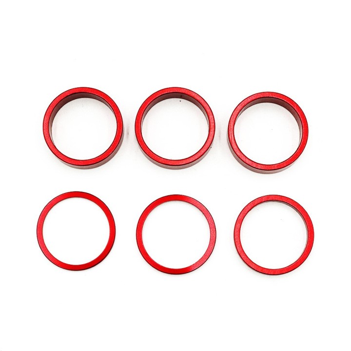 Bagues rehausse guidon rouge/or/bleu/noir x6 pcs (Rouge)