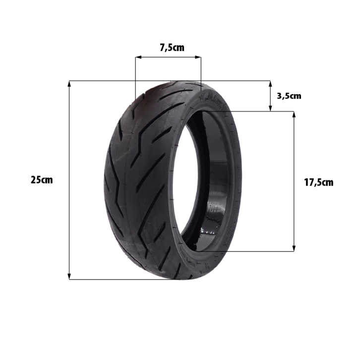 Pneu 10.5x2.75-7 tubeless route gel anti crevaison Ninebot P65 P100