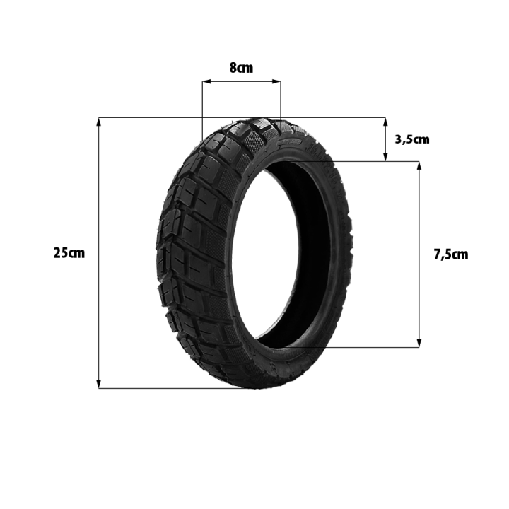 Pneu 10.5x2.75-7 tubeless off road renforcé Ninebot P65 et P100