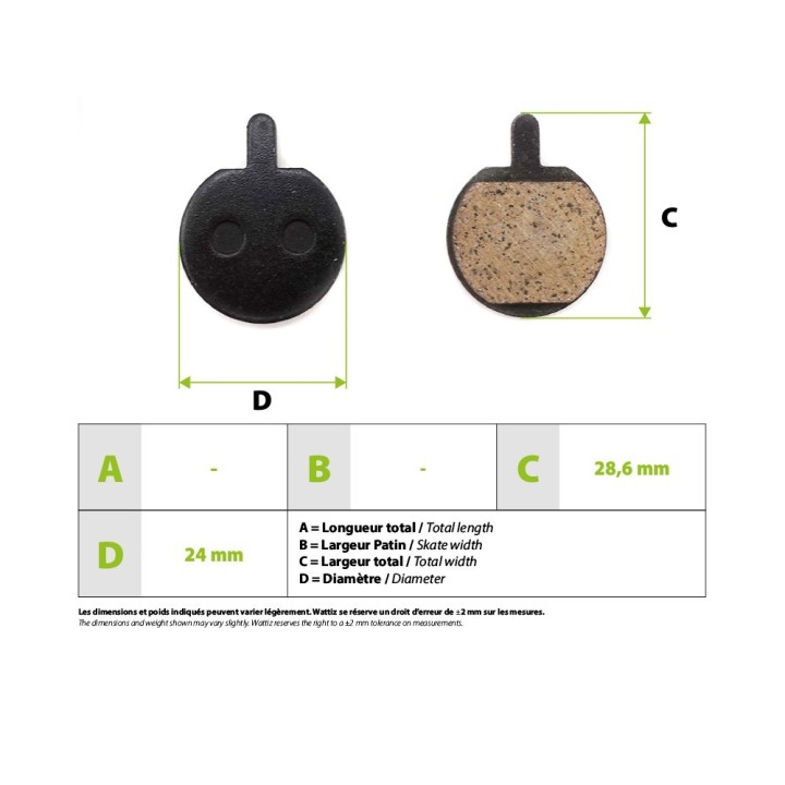 Plaquettes de frein semi-métalliques pour étrier Jak 5 Laotie