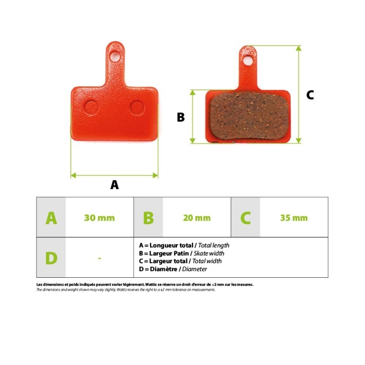 Plaquettes de frein céramique Shimano B01S  Zoom 30mm pour Kaabo Mantis
