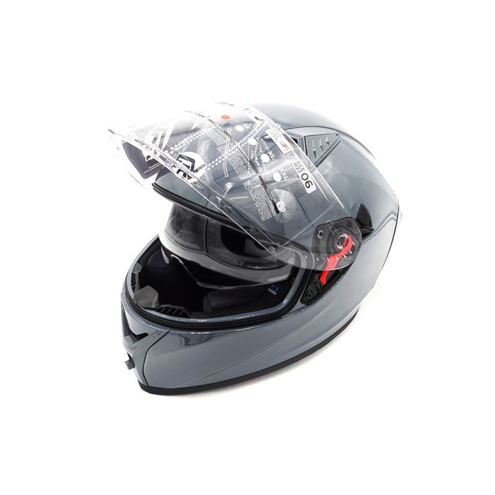 Casque intégral  gris (taille S à XL) (S)