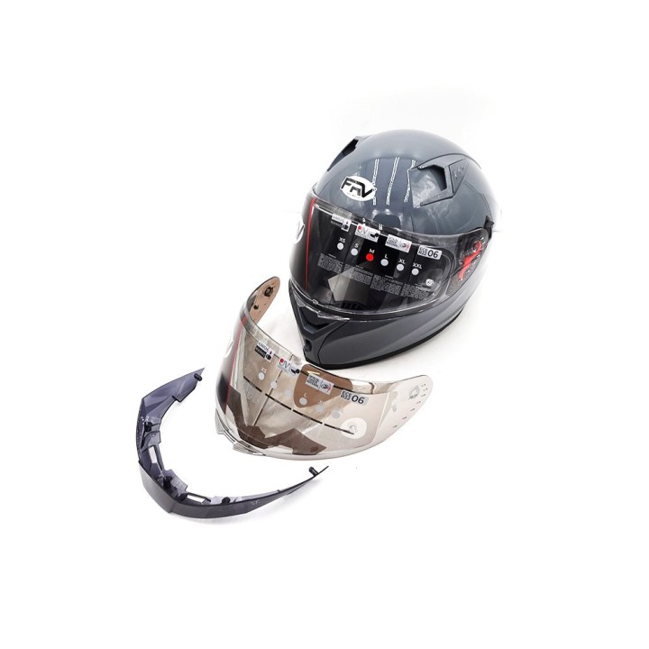 Casque intégral  gris (taille S à XL) (L)