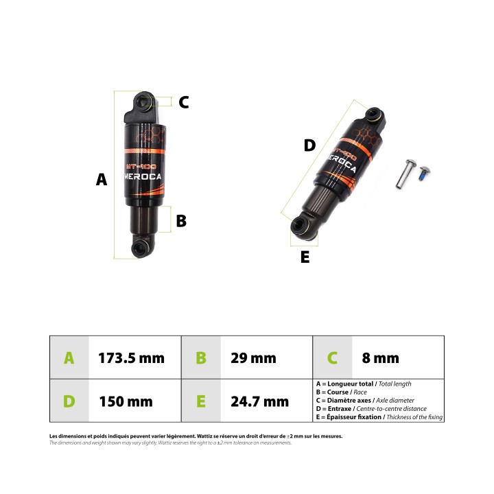 Amortisseur Meroca 150mm
