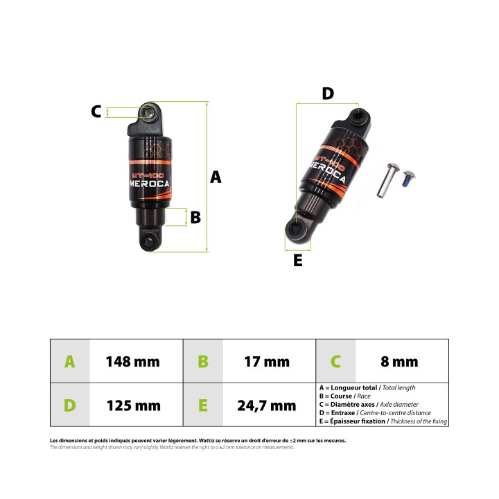 Amortisseur Meroca 125mm