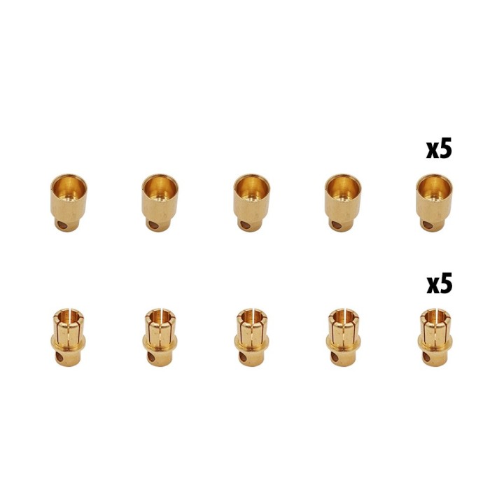 Connecteurs banane 8mm x10 pcs (5 male + 5 femelles)