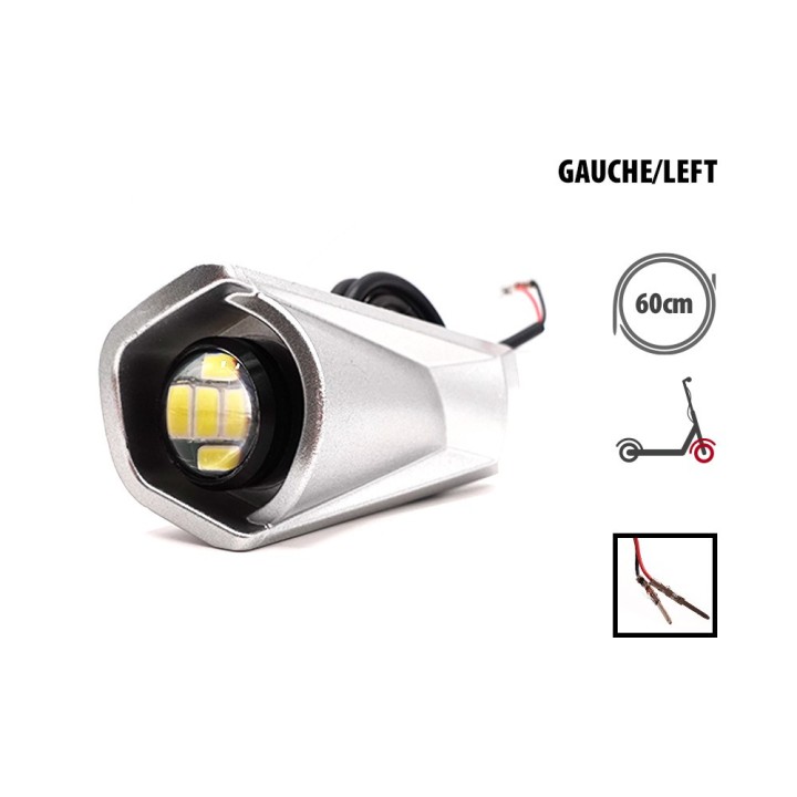 Plastique avant gauche avec LED Blanc Dualtron Togo