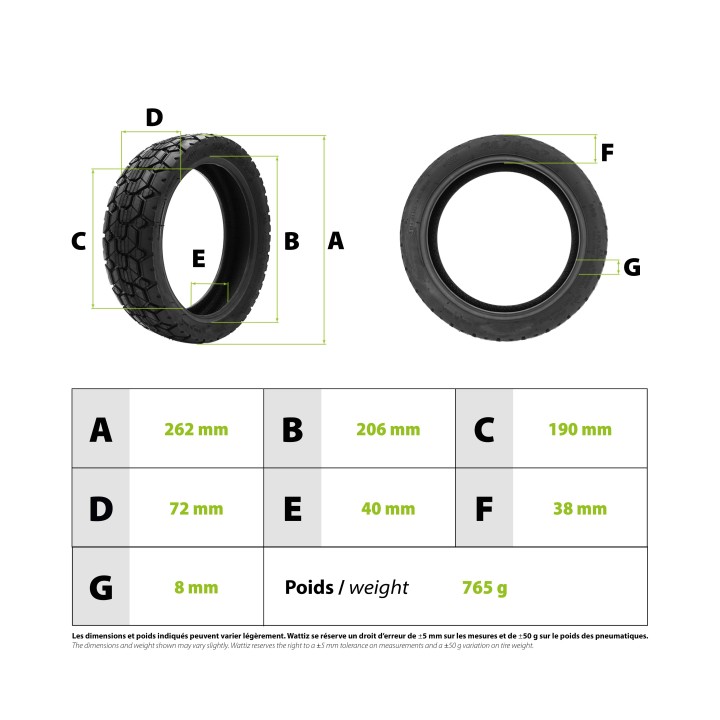 Pneu 70/60-7.5 tubeless Ninebot ZT3 Pro