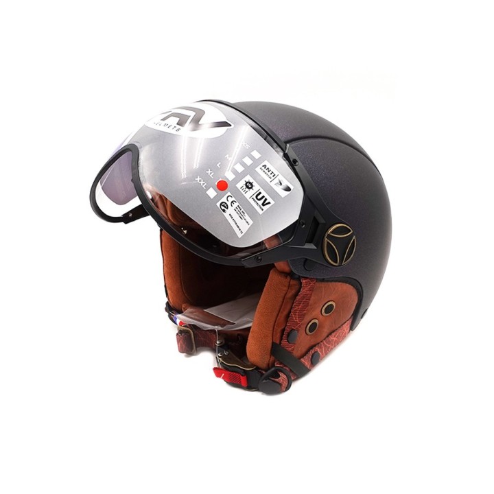 Casque JET  vert mat caméléon (taille XS à XXL) (XL)