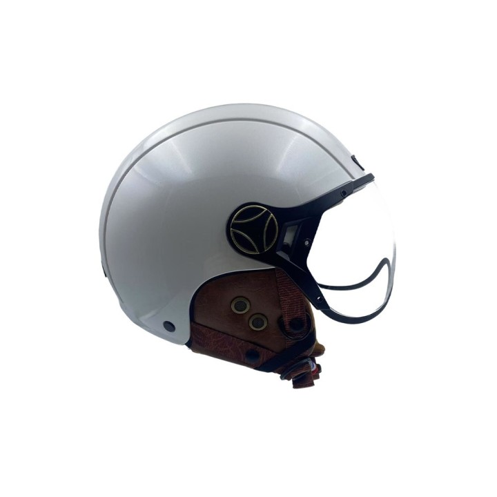 Casque JET  blanc brillant (taille XS à XXL)