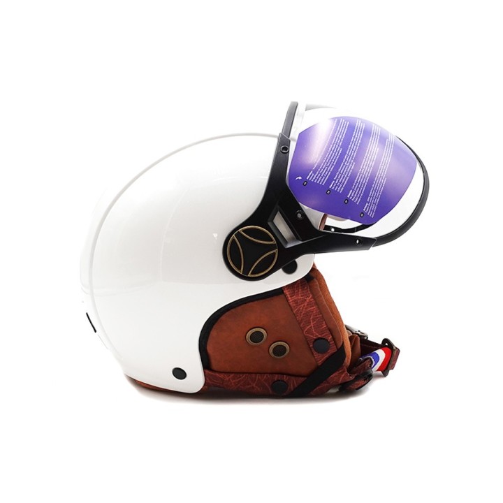 Casque JET  blanc brillant (taille XS à XXL)