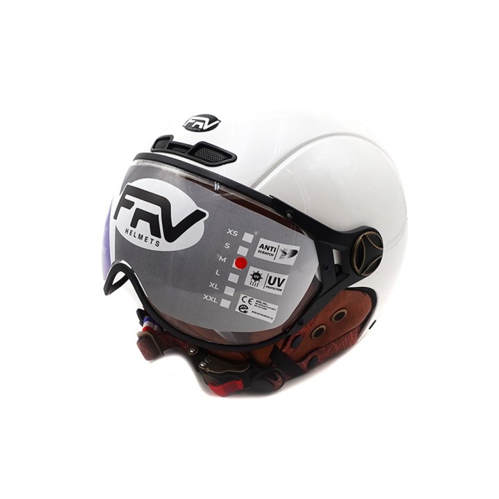 Casque JET  blanc brillant (taille XS à XXL) (L)