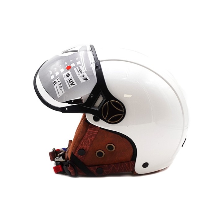Casque JET  blanc brillant (taille XS à XXL) (XL)