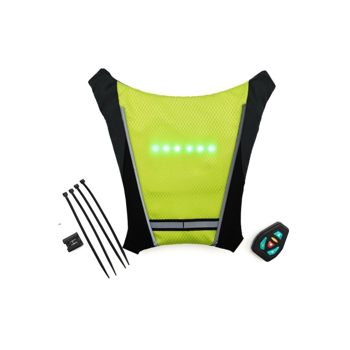 Gilet signalisation  LED avec telecommande reflechissant jaune