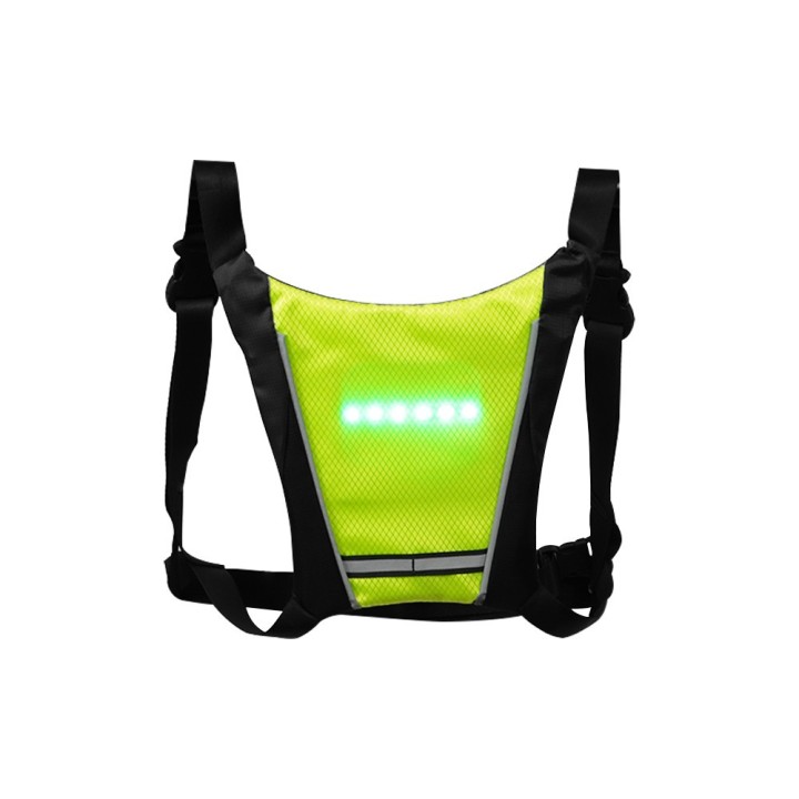 Gilet signalisation  LED avec telecommande reflechissant jaune