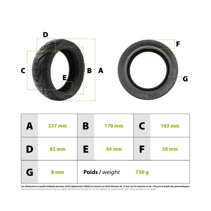 Pneu 80/55-6.5 tubeless