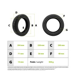 Pneu 60/90-8 tubeless Xiaomi Scooter 6 /Scooter 5 Plus