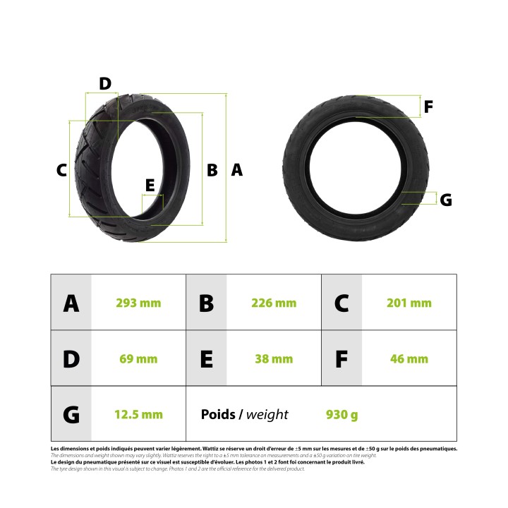 Pneu 12x2.50 tubeless route Xiaomi Scooter 6 Max / 6 Pro