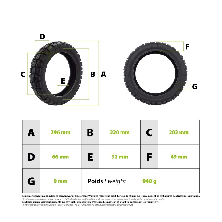 Pneu 12x2.50 tubeless semi off road Xiaomi Scooter 6Max / 6 Pro